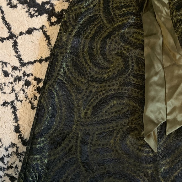 Anthropologie Ruth Olive Green Jacquard Dress sz 8 - Picture 2 of 4